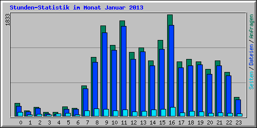 Stunden-Statistik im Monat Januar 2013